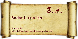 Bodosi Apolka névjegykártya